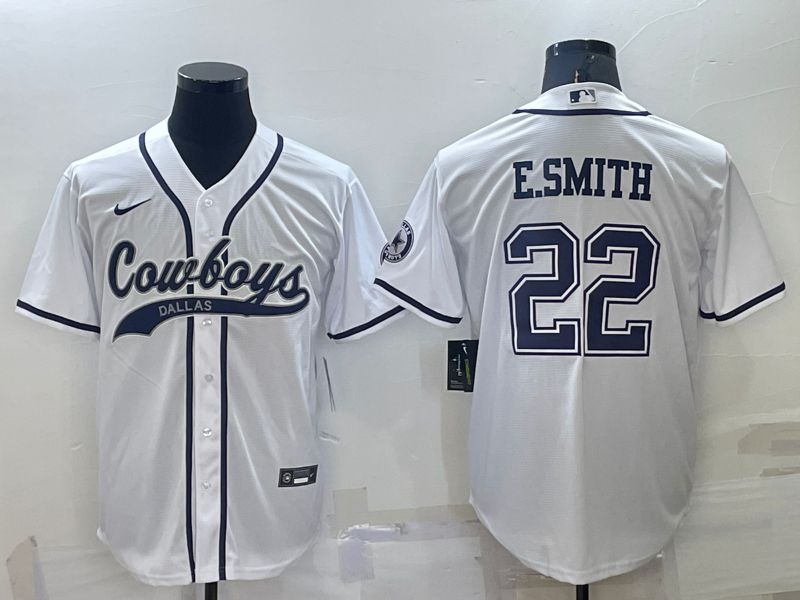 Men Dallas Cowboys 22 E.smith White 2022 Nike Co branded NFL Jersey